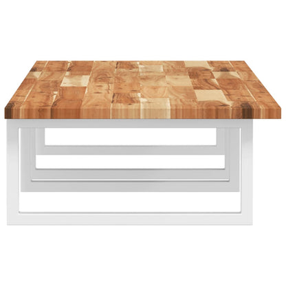 Basin Shelf Wall Mounted Steel and Solid Wood Acacia