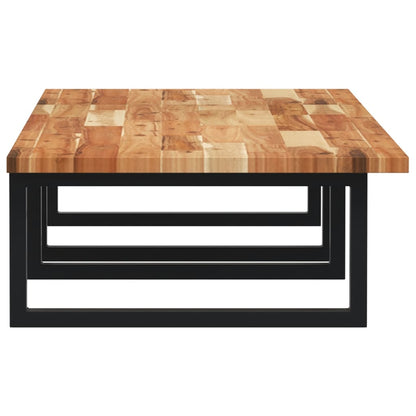 Basin Shelf Wall Mounted Steel and Solid Wood Acacia