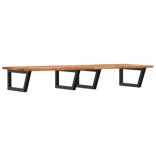 Basin Shelf Wall Mounted Steel and Solid Wood Acacia