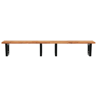 Basin Shelf Wall Mounted Steel and Solid Wood Acacia