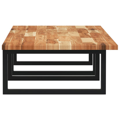 Basin Shelf Wall Mounted Steel and Solid Wood Acacia