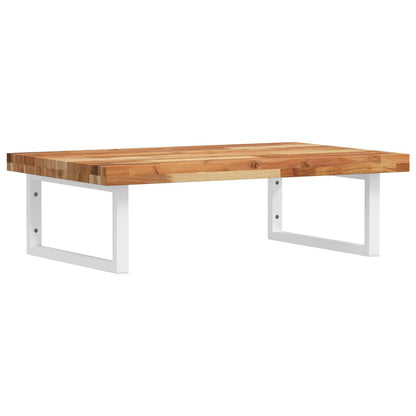 Basin Shelf Wall Mounted Steel and Solid Wood Acacia