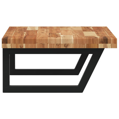 Basin Shelf Wall Mounted Steel and Solid Wood Acacia