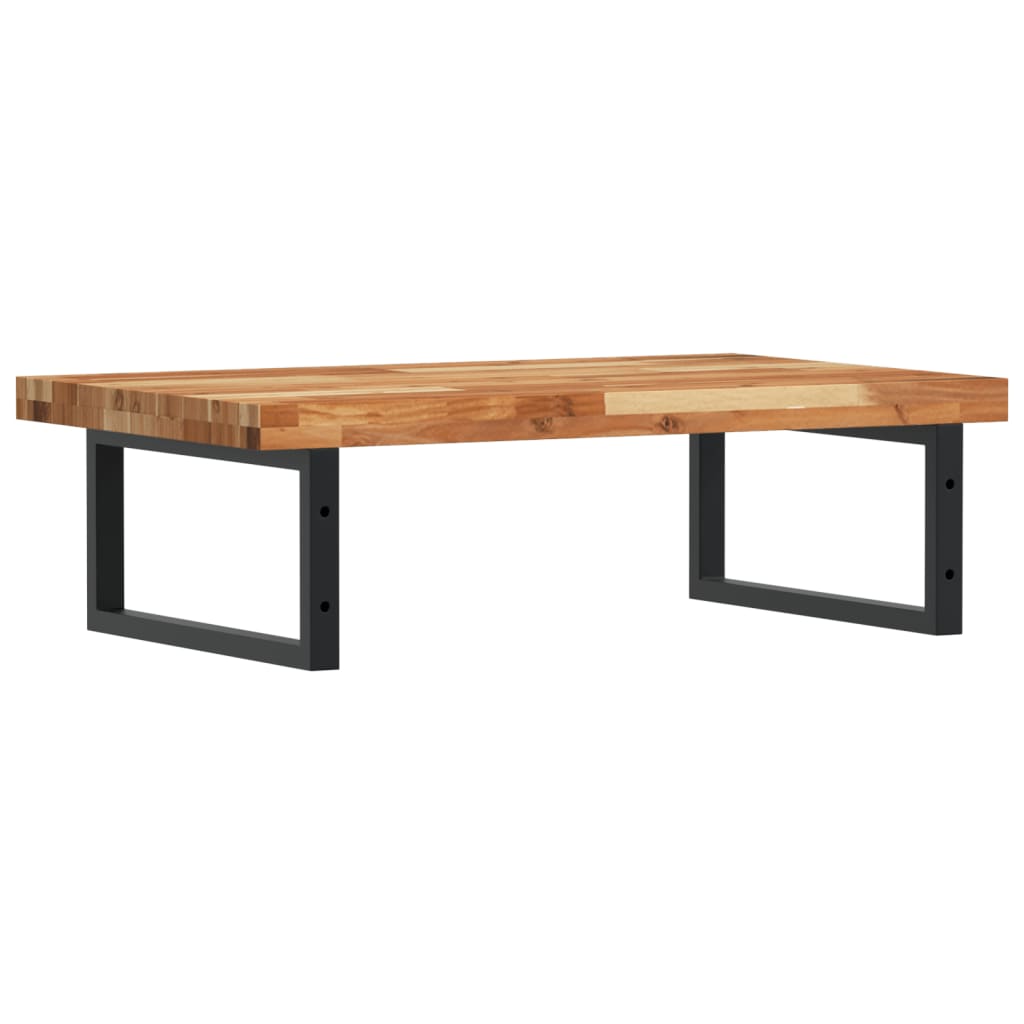 Basin Shelf Wall Mounted Steel and Solid Wood Acacia