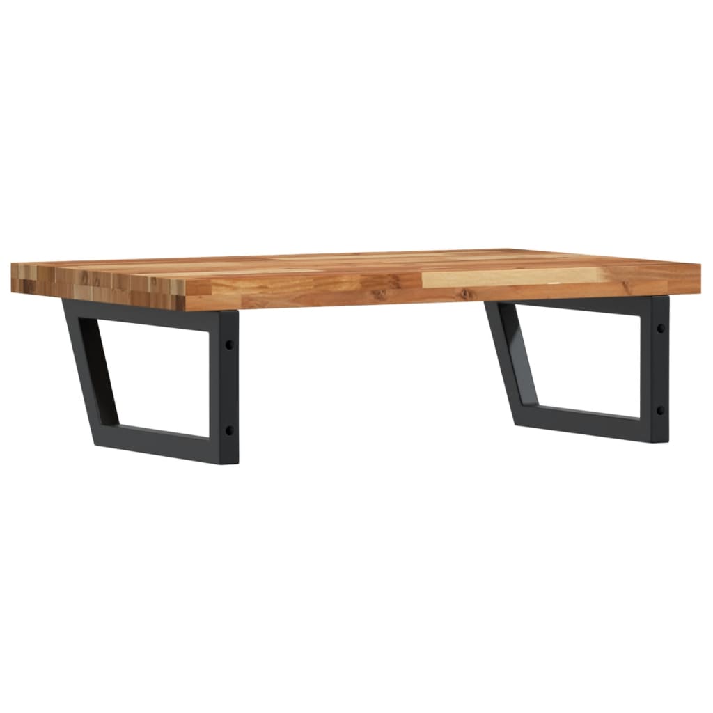 Basin Shelf Wall Mounted Steel and Solid Wood Acacia