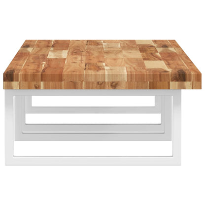 Basin Shelf Wall Mounted Steel and Solid Wood Acacia