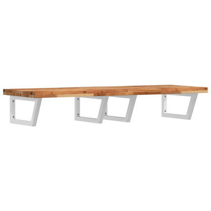 Basin Shelf Wall Mounted Steel and Solid Wood Acacia