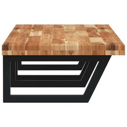 Basin Shelf Wall Mounted Steel and Solid Wood Acacia