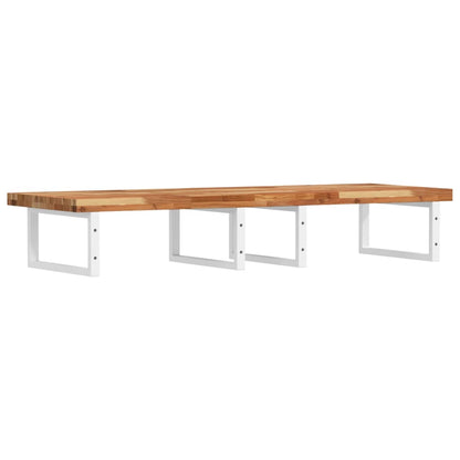 Basin Shelf Wall Mounted Steel and Solid Wood Acacia