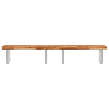 Basin Shelf Wall Mounted Steel and Solid Wood Acacia