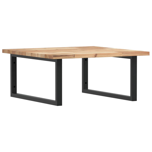 Basin Shelf Wall Mounted Steel and Solid Wood Acacia