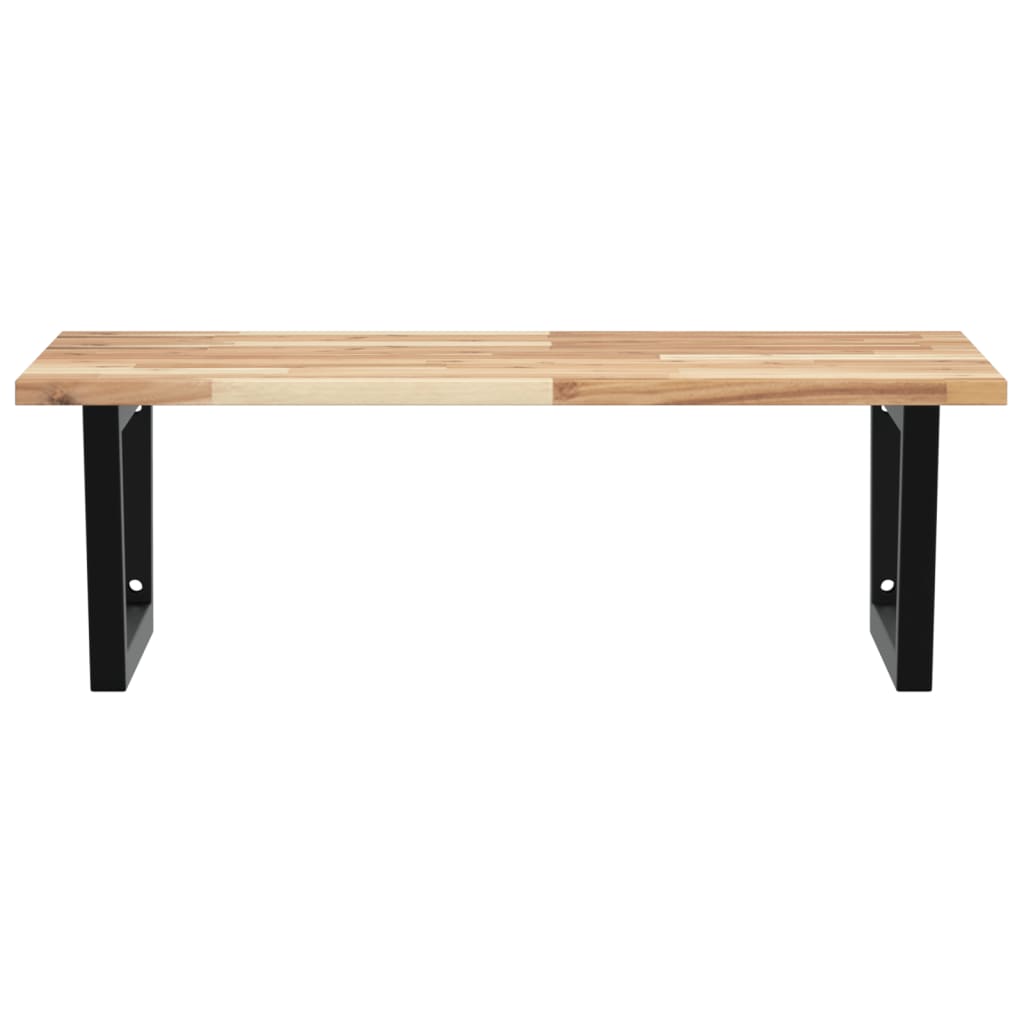 Basin Shelf Wall Mounted Steel and Solid Wood Acacia