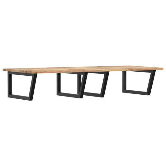 Basin Shelf Wall Mounted Steel and Solid Wood Acacia