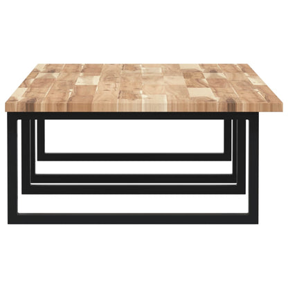 Basin Shelf Wall Mounted Steel and Solid Wood Acacia