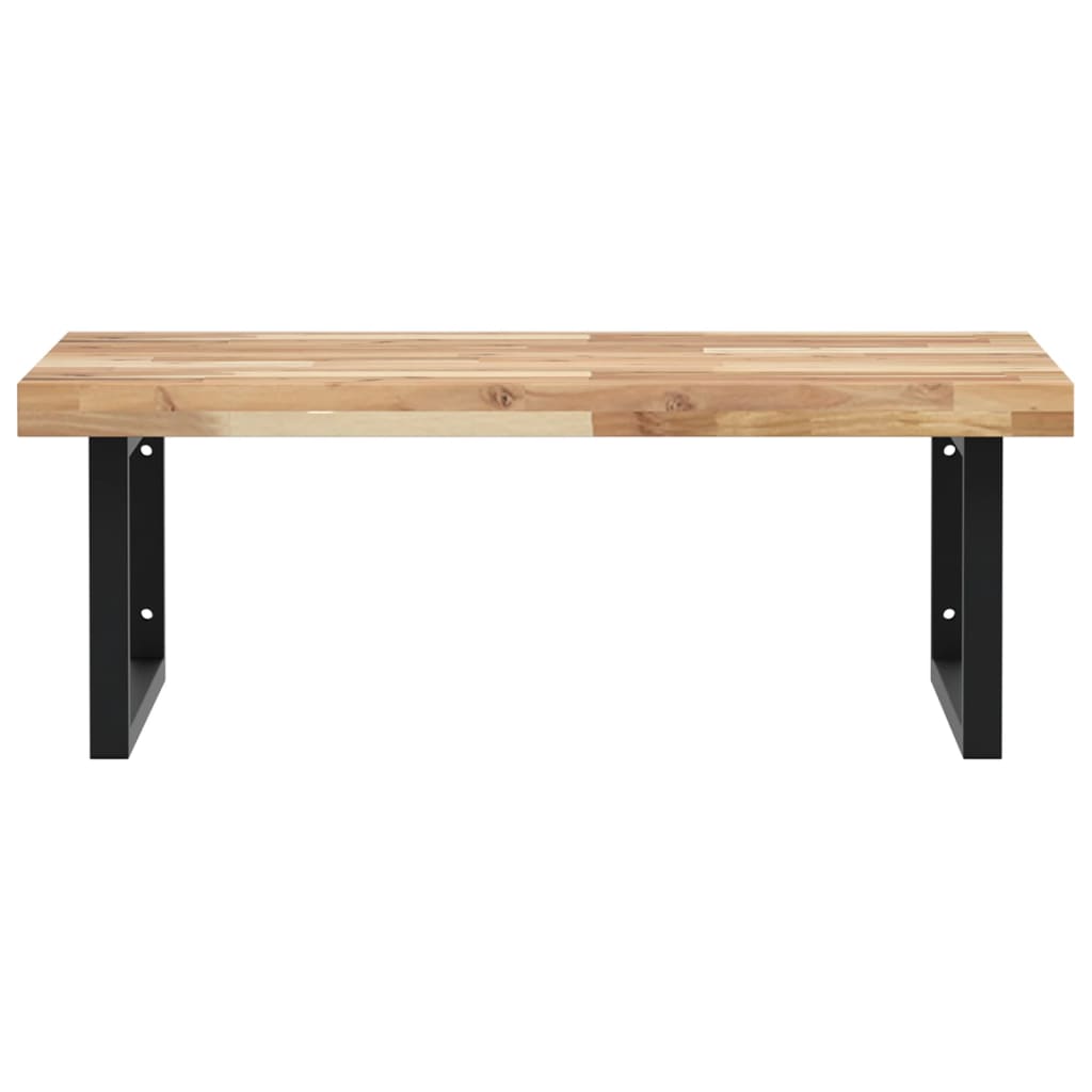 Basin Shelf Wall Mounted Steel and Solid Wood Acacia