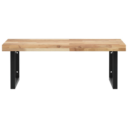 Basin Shelf Wall Mounted Steel and Solid Wood Acacia