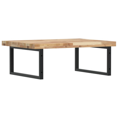 Basin Shelf Wall Mounted Steel and Solid Wood Acacia