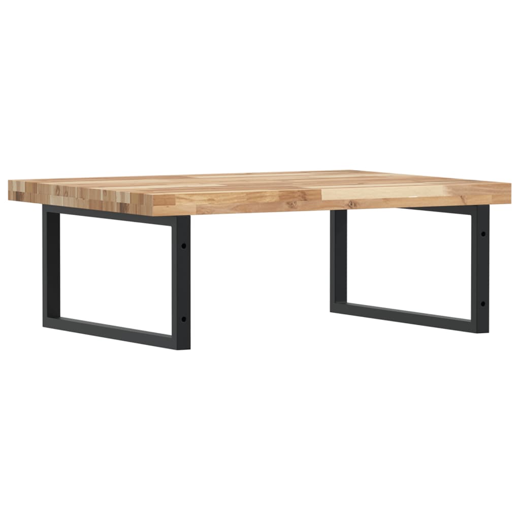 Basin Shelf Wall Mounted Steel and Solid Wood Acacia