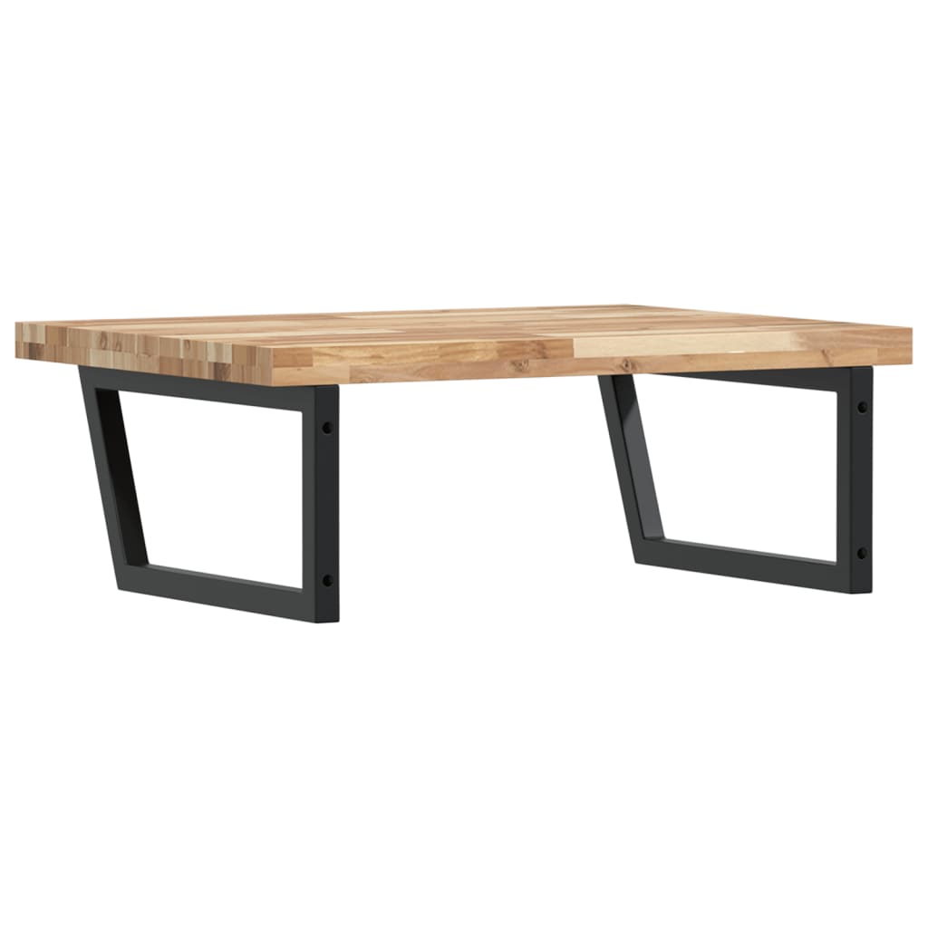 Basin Shelf Wall Mounted Steel and Solid Wood Acacia