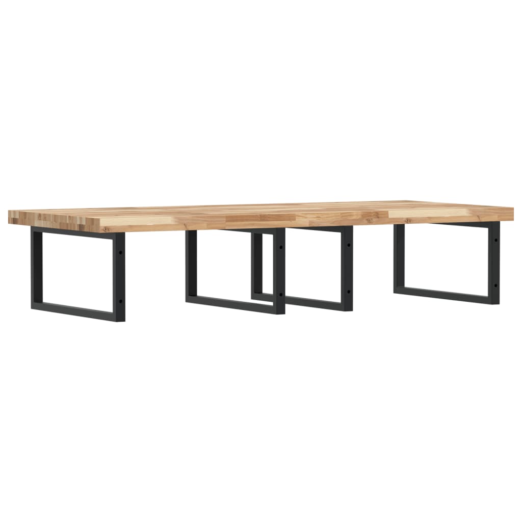 Basin Shelf Wall Mounted Steel and Solid Wood Acacia