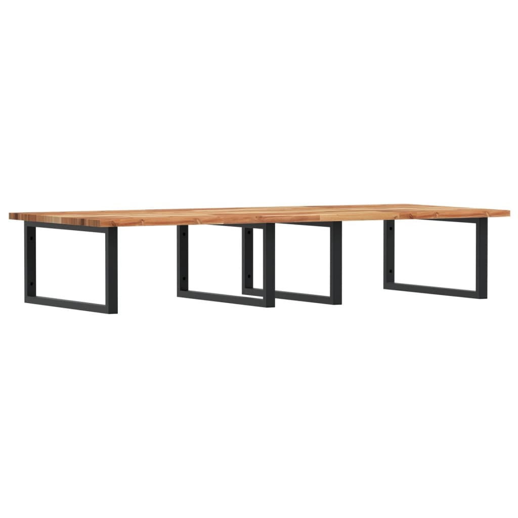 Basin Shelf Wall Mounted Steel and Solid Wood Acacia