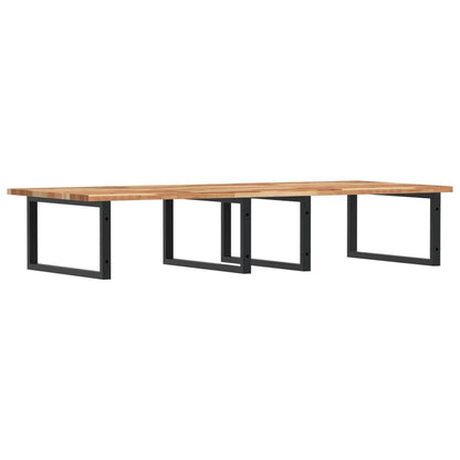 Basin Shelf Wall Mounted Steel and Solid Wood Acacia