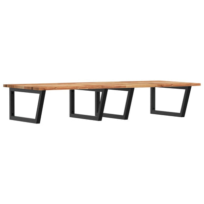 Basin Shelf Wall Mounted Steel and Solid Wood Acacia