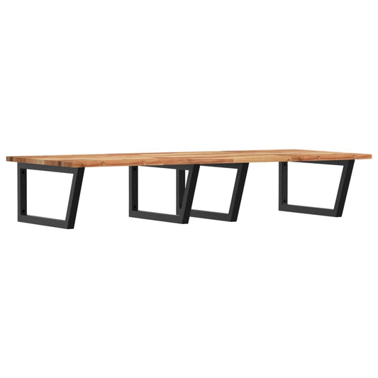Basin Shelf Wall Mounted Steel and Solid Wood Acacia