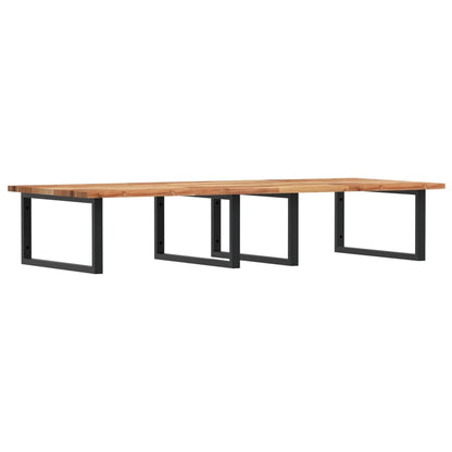 Basin Shelf Wall Mounted Steel and Solid Wood Acacia