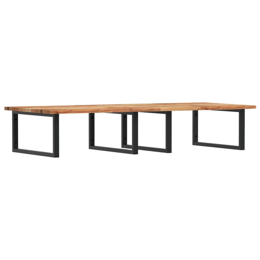 Basin Shelf Wall Mounted Steel and Solid Wood Acacia