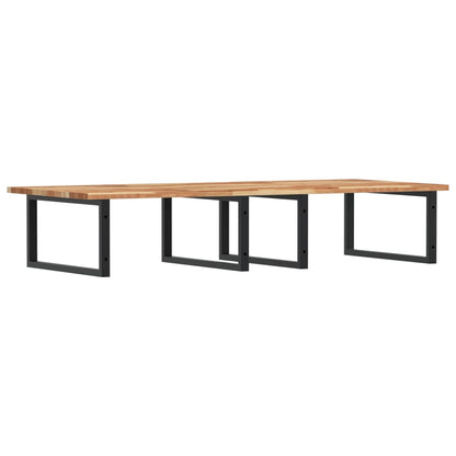 Basin Shelf Wall Mounted Steel and Solid Wood Acacia