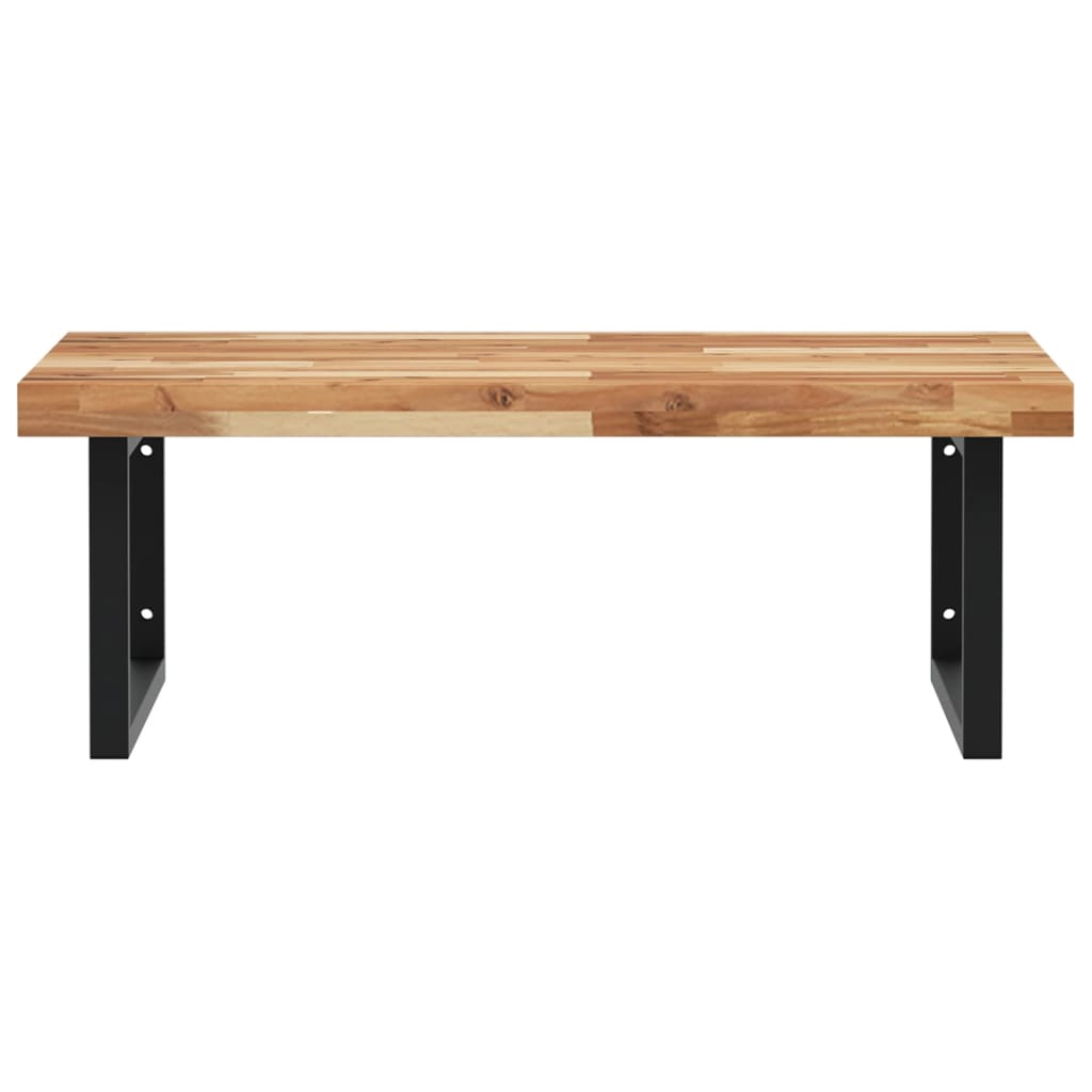 Basin Shelf Wall Mounted Steel and Solid Wood Acacia