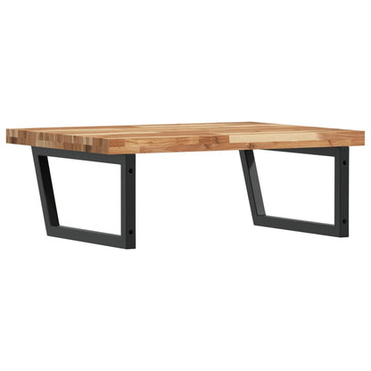 Basin Shelf Wall Mounted Steel and Solid Wood Acacia