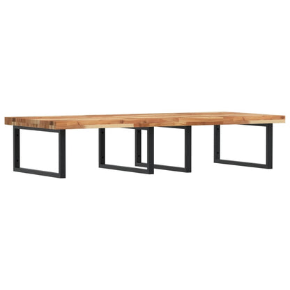 Basin Shelf Wall Mounted Steel and Solid Wood Acacia