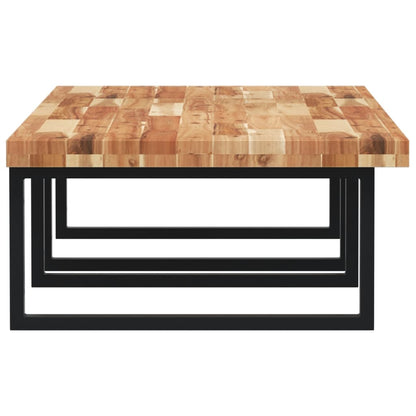 Basin Shelf Wall Mounted Steel and Solid Wood Acacia