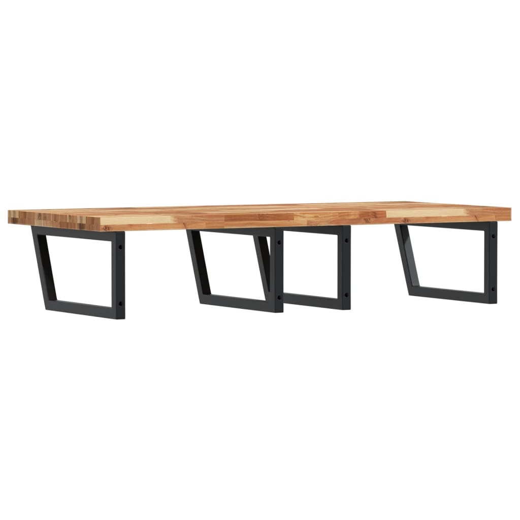 Basin Shelf Wall Mounted Steel and Solid Wood Acacia