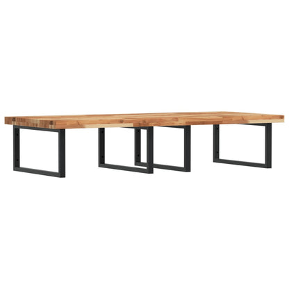 Basin Shelf Wall Mounted Steel and Solid Wood Acacia