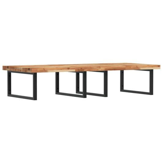 Basin Shelf Wall Mounted Steel and Solid Wood Acacia