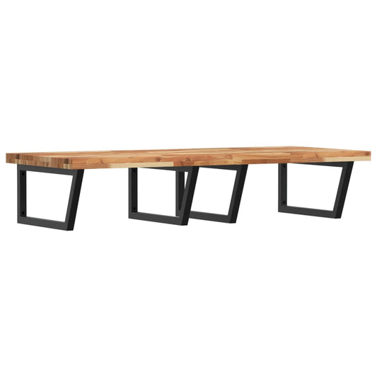 Basin Shelf Wall Mounted Steel and Solid Wood Acacia