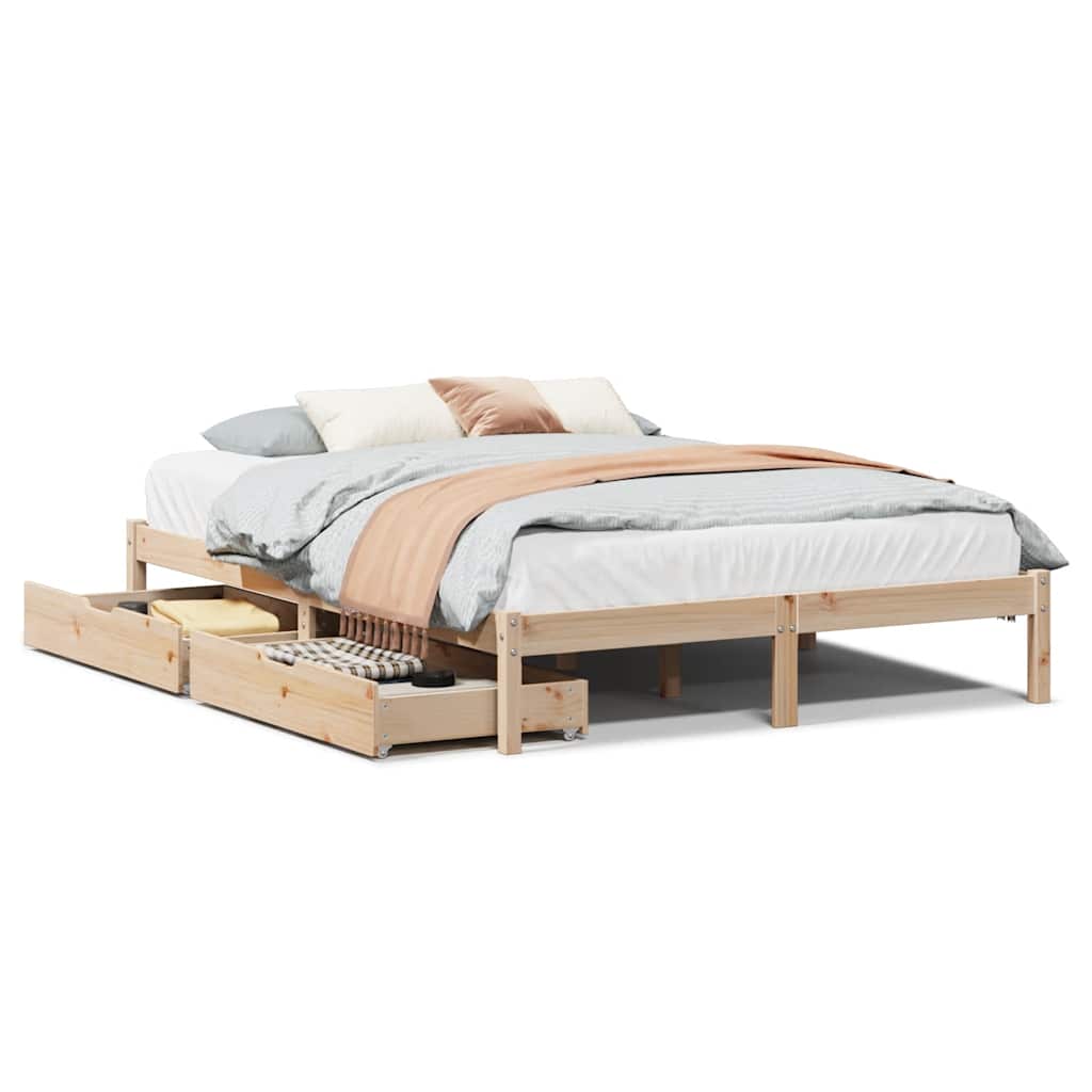 Bed Frame without Mattress 120x190 cm Small Double Solid Wood Pine