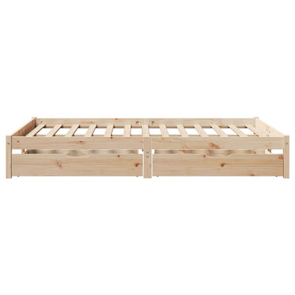 Bed Frame without Mattress 135x190 cm Double Solid Wood Pine