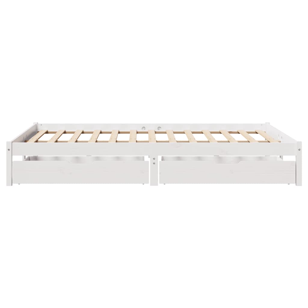 Bed Frame without Mattress White 120x200 cm Solid Wood Pine