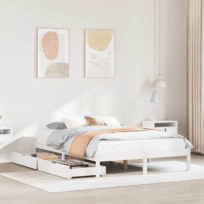 Bed Frame without Mattress White 120x200 cm Solid Wood Pine