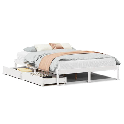 Bed Frame without Mattress White 140x200 cm Solid Wood Pine