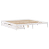 Bed Frame without Mattress White 200x200 cm Solid Wood Pine