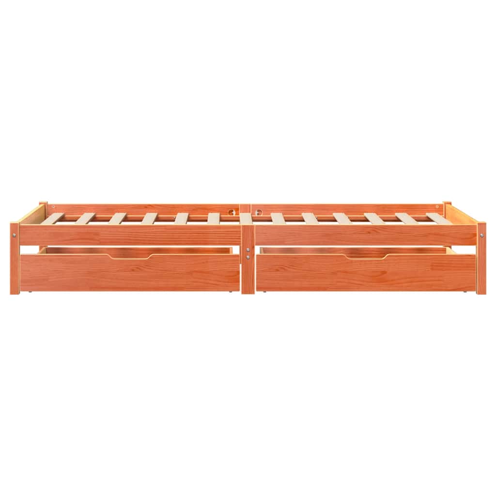 Bed Frame without Mattress Wax Brown 75x190 cm Small Single Solid Wood Pine