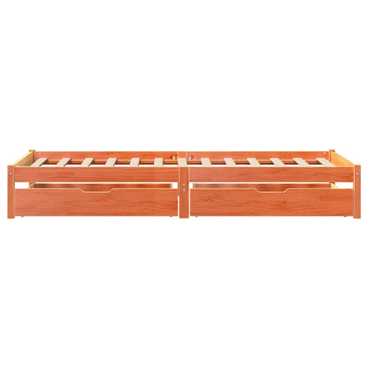 Bed Frame without Mattress Wax Brown 75x190 cm Small Single Solid Wood Pine