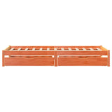 Bed Frame with Drawers Wax Brown 90x200 cm Solid Wood Pine