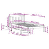 Bed Frame without Mattress White 90x200 cm Solid Wood Pine