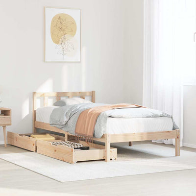 Bed Frame without Mattress 100x200 cm Solid Wood Pine